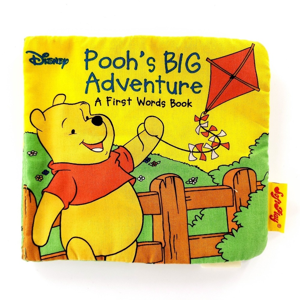Disney Winnie Pooh Pooh's Big Adventure Soft Cloth Book 2005 SoftPlay Rattle
